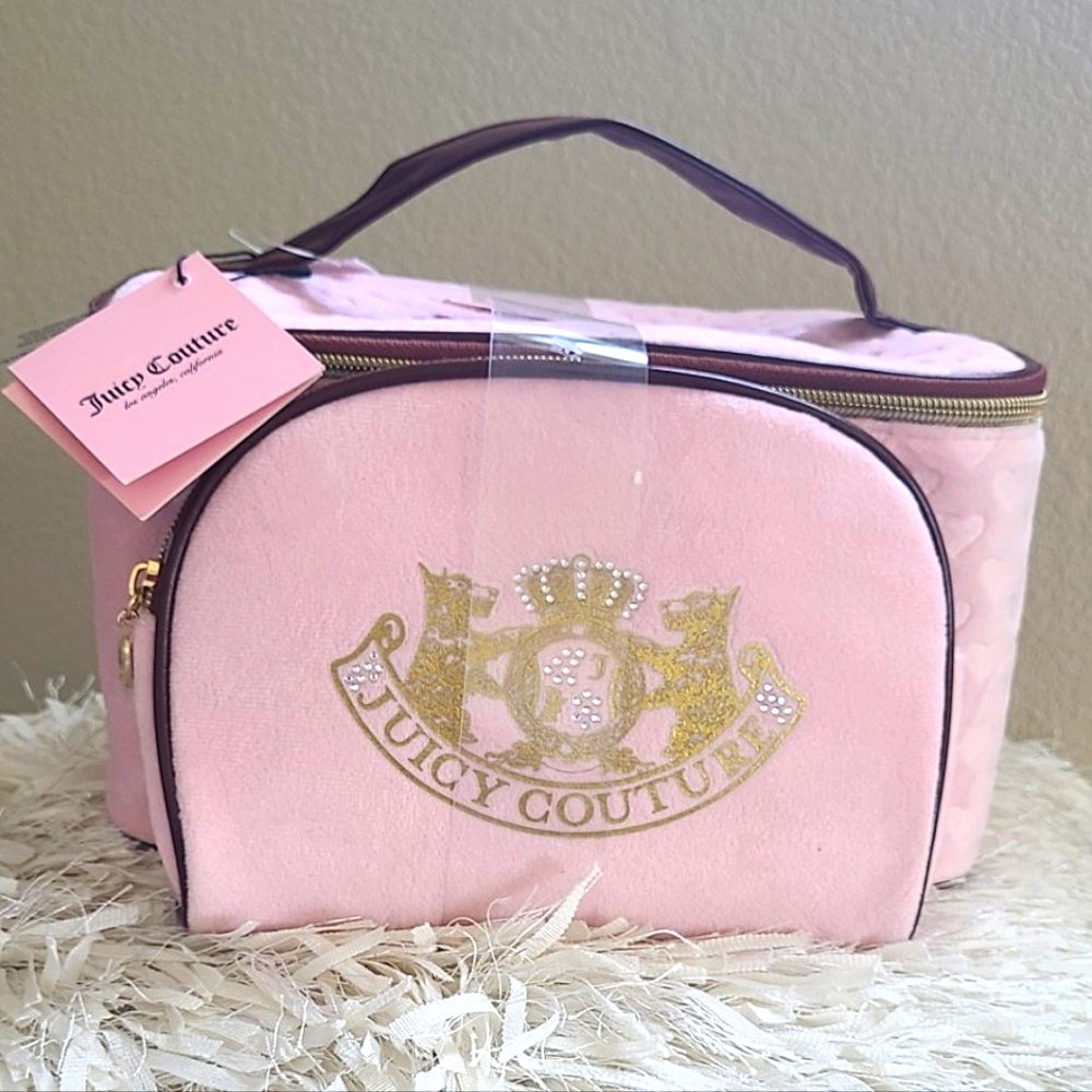 JUICY COUTURE VINTAGE STYLE SET OF 2 COSMETIC BAGS